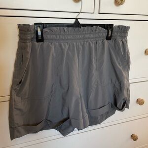 Zella Grey Ruffle Cinched Shorts